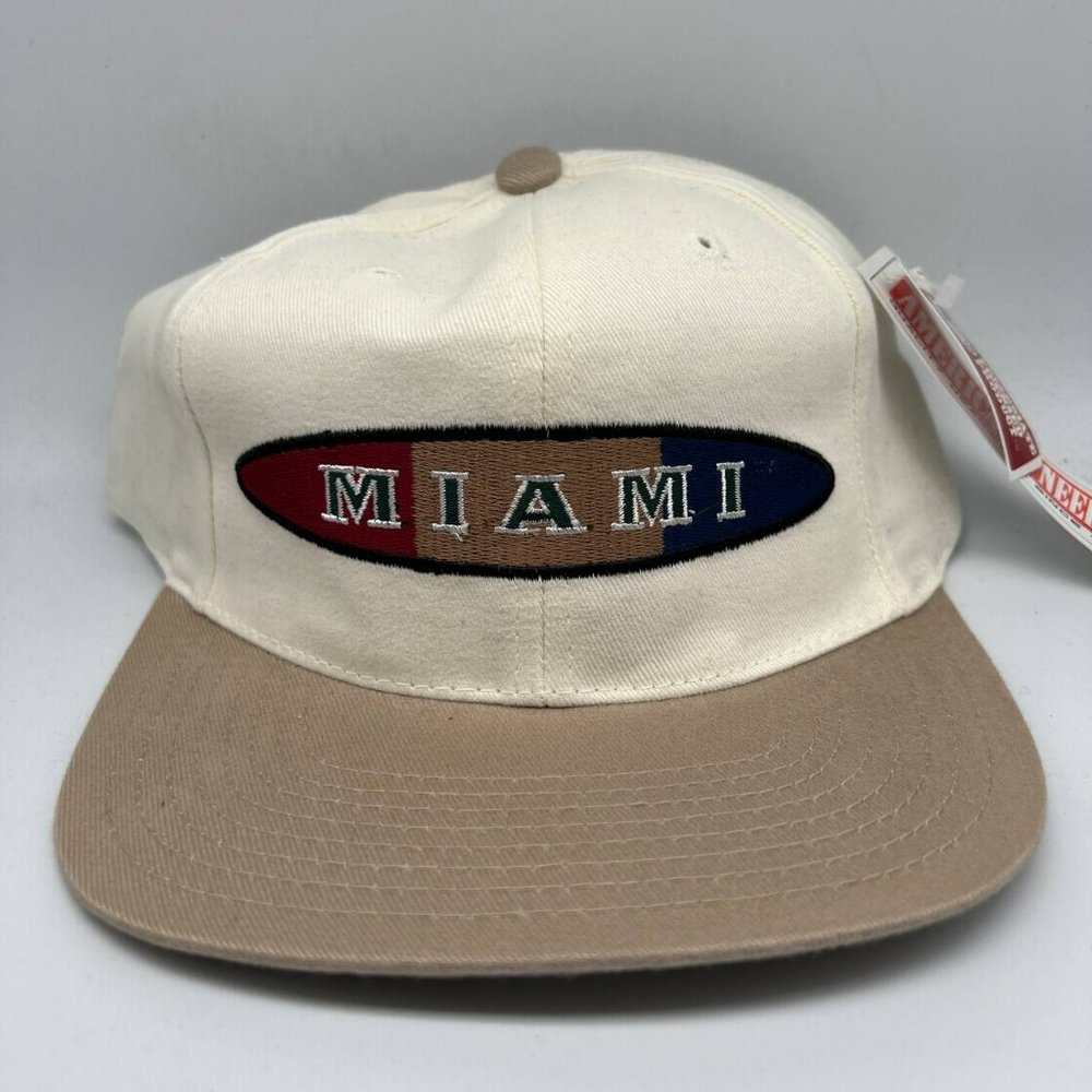 Vintage Miami Hurricanes NCAA American Needle Hat Snapback Cap White New‎ Men